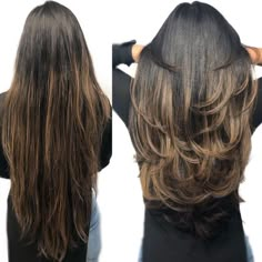 Long Brown Hair With Layers Balayage, Layers For Extra Long Hair, One Length Vs Layers Long Hair, Very Layered Hair Long, Long Hairstyles Cuts Haircuts, Extra Long Haircuts, Long Graduation Haircut, Hair For Long Haircuts, Long V Haircut With Layers