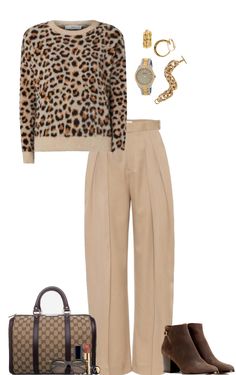 Business Casual Khaki Pants Outfit, Leopard Print Top Outfit Work Wear, Cream Color Outfits For Women, Brown Khaki Pants Outfit For Women, Fall 2024 Work Outfits, Autumn Fashion Women Fall Outfits 2024, What To Wear With Khaki Pants, Printed Top Outfit, Leopard Print Outfits