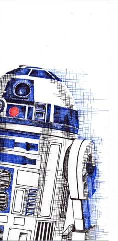 a drawing of a r2d2 robot from the movie star wars is shown