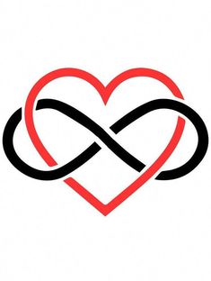 an infinite heart with two intertwined hearts