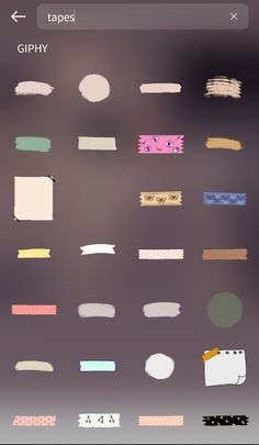 an iphone screen with different types of tape on it and the text, tapes gifhy