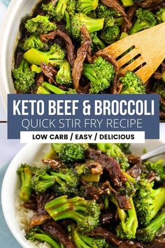 broccoli and beef stir fry in a white bowl