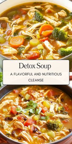 This Southwest Chicken Detox Soup is a flavorful and healthy way to cleanse while enjoying a comforting meal. Packed with lean chicken, nutrient-rich vegetables, and warming spices, this soup is designed to boost your immune system while keeping your taste buds satisfied. Healthy Healing Soup Recipes, Detox Keto Southwestern Chicken Soup, Detox Southwest Chicken Soup, Debloating Soup, Cleanse For New Seasons, Soup Recipes Gut Health, Veggie Soup For Sickness, Detox Chicken Soup Recipe, Chicken Detox Soup Recipe