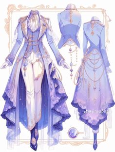 Dress Design Drawing, Fantasy Dresses, Fashion Drawing Dresses, Anime Inspired Outfits, Dress Design Sketches, Fashion Illustration Dresses, Dress Sketches, Dress Drawing