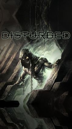 the cover art for disturbed's album, featuring an image of a man in chains