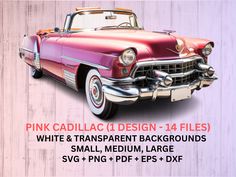 Car Clipart, Barbie Car, Pink Cadillac, Cadillac Ats, Car Vintage, Website Illustration, Clipart Design, Classic Cars Vintage, File Types