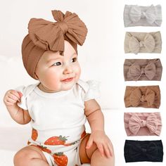 Baby Headbands Stretchy Nylon Headband With Bows For Newborn Wide Headbands Infant Baby Toddler Girls Features: PREMIUM MATERIAL- Our newborn bow set is expertly crafted from stretchy nylon, ensuring a fit that grows with your baby. The cable knit texture and wide band guarantee a secure and comfortable wear, keeping it in perfect shape all day long. Approved by babies, the baby bow headbands stays in place effortlessly. GENTLE AND COZY- your baby to the softest experience with our nylon baby headbands, providing unparalleled comfort. Meticulously handmade, these exquisite baby headbands are both elegant and . Delicate materials require -cleaning or gentle hand washing if needed, avoiding washer and dryer use. TRENDY BABY BOW SET- Explore the trendsetting world with our baby bow set, enhan Wide Headbands, Trendy Bows, Newborn Bows, Bow Headbands, Baby Bow Headband, Toddler Headbands, Knit Texture, Baby Bow