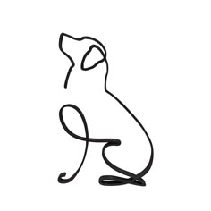 a black and white drawing of a dog