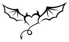 a bat that is flying in the air with its wings spread out and heart shaped