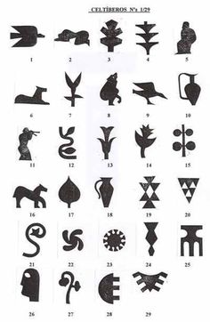 an image of different symbols in black and white