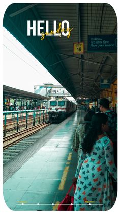 there are many people waiting at the train station for their trains to arrive and depart