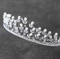 Regal Cubic Zirconia and Pearl Wedding Tiara Bridal Crown Big Diamond Engagement Rings, Bridal Crown Tiara, Hair Accessories Tiara, Crystal Wedding Tiaras, Crown Headpiece, Pearl Tiara, Bride Tiara, Beautiful Hair Accessories, Tiara Hairstyles