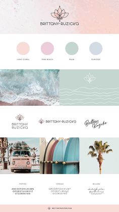 Surf-inspired Personal Brand Identity Mood Board Surf Mood Board, Website Branding Colors, Beachy Branding Design, Beachy Website Design, Beachy Graphic Design, Aesthetic Moodboard Inspiration, Beach Graphic Design, Beach Branding, Personal Brand Identity