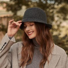 The Emes Shop hat is detailed with a luxe wool material. Features a minimalist and cloche hat design.MATERIAL:100% Brushed Wool BlendCIRCUMFERENCE MEASUREMENTS: 56-58cm 22-23in Wool Cloche Hat, Vacation Hat, Beige Hat, Black Bucket Hat, Bowler Hat, Wool Winter, Fall Fabric, Hat For Women, Cloche Hat