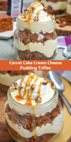 carrot cake cream cheese pudding trifle in a jar