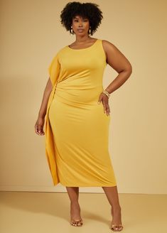 Put the body in bodycon wearing this dress that is 100% guaranteed to make jaws drop! Let's get into the details: the one-shoulder style leads to draping & flattering ruching from seam to seam along the midaxi length. Plus Size Party Dress, Party Dress Cocktail, Summer Cocktail Party, Plus Size Party, Plus Size Trendy, Shoulder Stretch, Plus Size Bodycon, Plus Size Party Dresses, Midaxi Dress