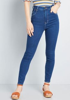 Rolla's Street Level Sass Skinny Jeans Blue | ModCloth Form Fitting Clothes, Mermaid Leggings, Trendy Bottoms, Effortless Outfit, Cropped Jumpsuit, Short Sleeve Jumpsuits, Knitted Romper, Pretty Stuff, Teenager Outfits