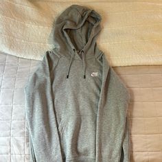 Grey Nike Hoodie - Size Small But Fits More Like A Size Xs - In Amazing Condition - Never Worn Nike Casual Top With Drawstring Hood, Nike Casual Hoodie With Adjustable Hood, Casual Nike Hoodie With Adjustable Hood, Nike Heather Grey Long Sleeve Hoodie, Nike Heather Grey Casual Sweatshirt, Nike Heather Grey Casual Hoodie, Nike Casual Heather Grey Hoodie, Casual Nike Heather Grey Hoodie, Nike Fleece Hoodie