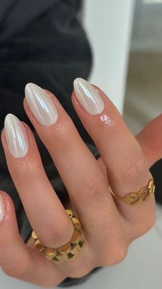 Chrome Summer Nails, Summer Chrome Nails, Chrome Manicure, White Chrome Nails, Hoco Nails, Engagement Nails, Milky Nails, Chrome Nails Designs, Blue Chrome