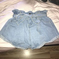 Never Worn, Size 1xl Paperbag Waist Shorts. Bought From Shein And Waited Too Long To Return! They Are Too Big For Me But Amazing Quality! Shein Shorts, Shorts Plus Size, Try Again, Waist Belt, High Waisted Shorts, Jean Shorts, Denim Shorts, Color Blue, High Waisted