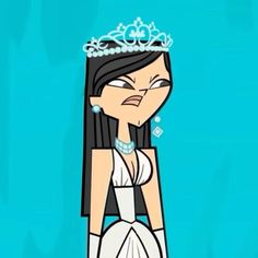 an animated image of a woman wearing a tiara and holding her hands on her hips