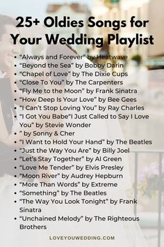 the wedding playlist for 25 + oldies songs for your wedding playlist,