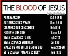 the blood of jesus poster with text