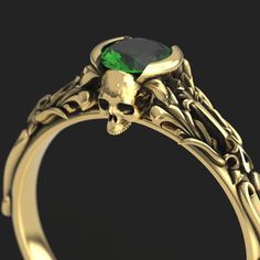 "To see my collection of Skull themed rings, click here: https://www.etsy.com/shop/MetalWendler?ref=seller-platform-mcnav&search_query=skull To see THIS ring style with a 6.5mm center stone option, click here: https://www.etsy.com/listing/727618858/skull-engagement-ring-white-gold-with Beautifully crafted Edwardian vintage style filigree skull engagement ring. Actual ring may vary slightly as they are finished by hand, but final rings are very, very close to what you see in the images. See m Half Bezel Ring, Gothic Engagement Ring, Skull Engagement Ring, Half Bezel, Bezel Ring, Ring Style, Pure Gold, White Ring, White Metal