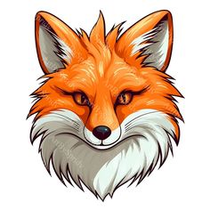 an orange fox's face is shown in this graphic art file, which includes the head