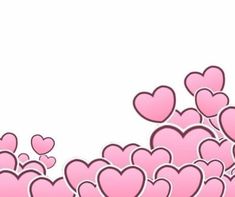 pink hearts are flying in the air on a white background with space for your text