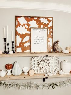 a shelf filled with white vases and other decorative items on top of each shelf