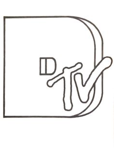 a black and white drawing of the letter d