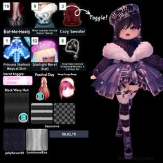 Royale High Winter, Winter Guardian, Royale High Outfits, Black Wavy Hair, Fits Inspiration, Winter Outfit Ideas