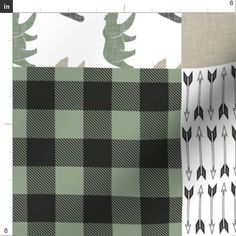 three different patterns with arrows on them, one is green and the other is white