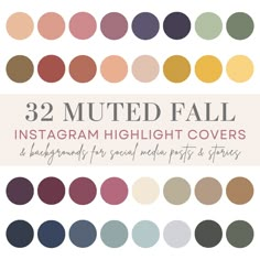 the cover of 32 muteded fall instagramm highlight covers