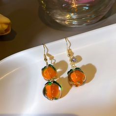 New Sweet Cute Persimmon Dangle Earring For Women Retro Orange Crystal Drop Earrings Chinese Style Orange Crystals, Earring For Women, Crystal Drop Earrings, Creative Jewelry, Crystal Drop, Persimmon, Chinese Style, Women's Earrings, Jewelry Gifts