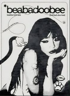 an advertisement for beaabooee featuring a woman with long hair and cat paws