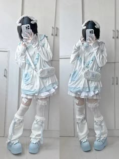 Ice Themed Outfit, Leo Clothes, Pjsk Oc, Paw Decorations, Cute Kawaii Outfits, Kitty Theme, Kawaii Outfit Ideas, Trim Design, Ruffle Jacket