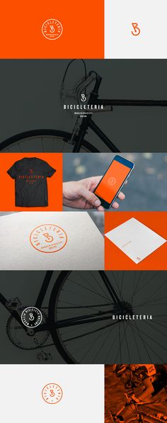 an orange and black logo for a bicycle shop