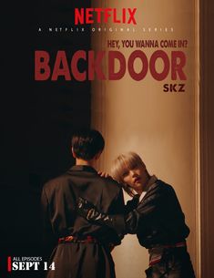 the back door movie poster with two people standing next to each other and one person touching another man's face