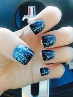 Ring Finger Nails, Blue Glitter Nails, New Nail Art Design, Nails Yellow, New Nail Art, Nail Designs Glitter, Sparkly Nails, Pedicures