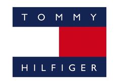 the tommy hilfiger logo is shown in red, white, and blue colors