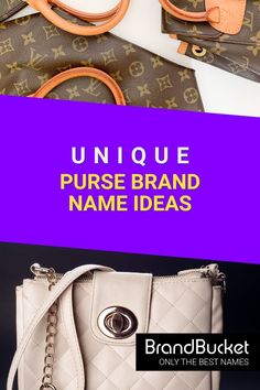 In this collection, you'll find 50+ catchy brand names for purse brands that will make sure your customers always have their eye on the latest trends. Whether you're looking for a sophisticated name for an upscale brand or a fun name for a more casual line, we've got you covered. Check out the names! purse brand name ideas, purse brand name, purse brands, stylish business name, clothing brand name generator, luxury branding, luxury names for business, luxury clothing Names For Companies