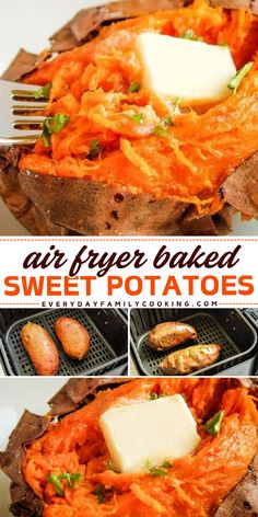 his air fryer sweet potato recipe brings out the natural sweetness in the potato while making it fluffy and roasted with a crispy skin. Air Fryer Sweet Potatoes, Air Fryer Baked Potato, Baked Sweet Potatoes, Baked Recipes, Crispy Sweet Potato, Cooking Sweet Potatoes, Nutritious Recipes, Pot Ideas, Amish Recipes