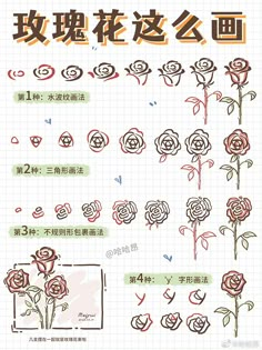 an image of some flowers on a sheet of paper with writing in english and chinese