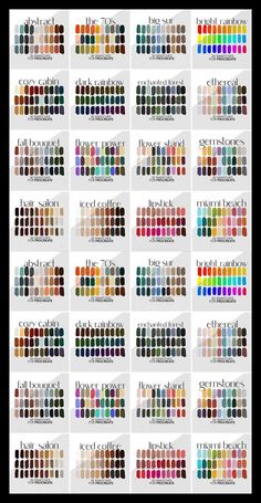 the color chart for all different colors in this page is an excellent way to describe what they