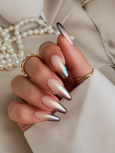 28 Nude Chrome Nails Ideas: Stylish Inspiration for Every Occasion Trendy Winter Nails 2024, Minimal Holiday Nails Almond, December Chrome Nails, Winter Metallic Nails, Dark Fall Nail Art, Nails December 2024, Winter Chrome French Tip Nails, Nude Chrome Nails Coffin, Nude Color Nails With Design