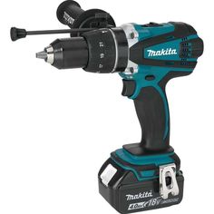 a cordless drill is shown on a white background