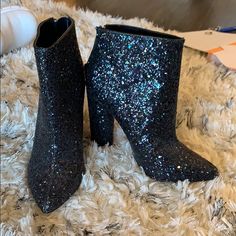 Black Sparkly Aldo Boots. Worn Once. So Fun For Parties And Nights Out! Aldo Boots, Aldo Shoes, Shoes Heels Boots, Shoes Women Heels, Black Boots, Heeled Boots, Night Out, Shoes Heels, Size 6