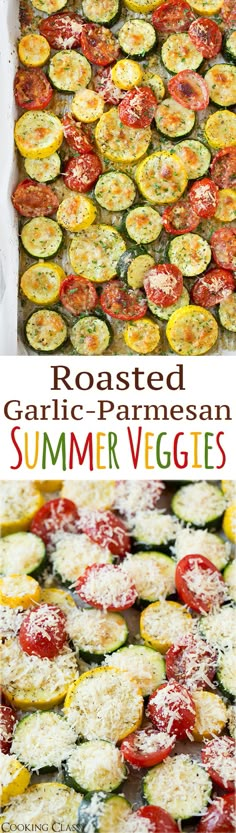 roasted garlic and parmesan summer veggies are the perfect side dish